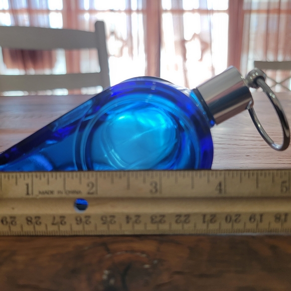 Avon Blue and Silver Glass Art Whistle - Picture 7 of 9